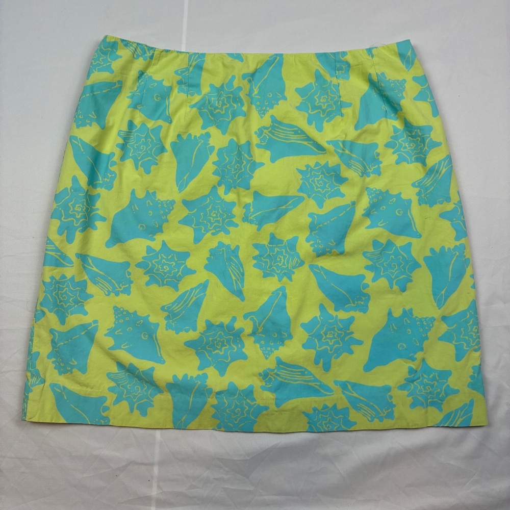 VTG Lilly Pulitzer Lime and Turquoise A Line Mini Skirt